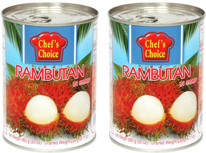 쉐프의초이스푸드 람부탄 과일 통조림, 565g, 2개