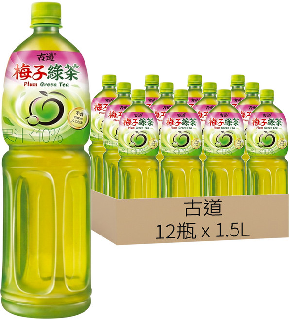 古道 梅子綠茶, 1.5L, 12瓶