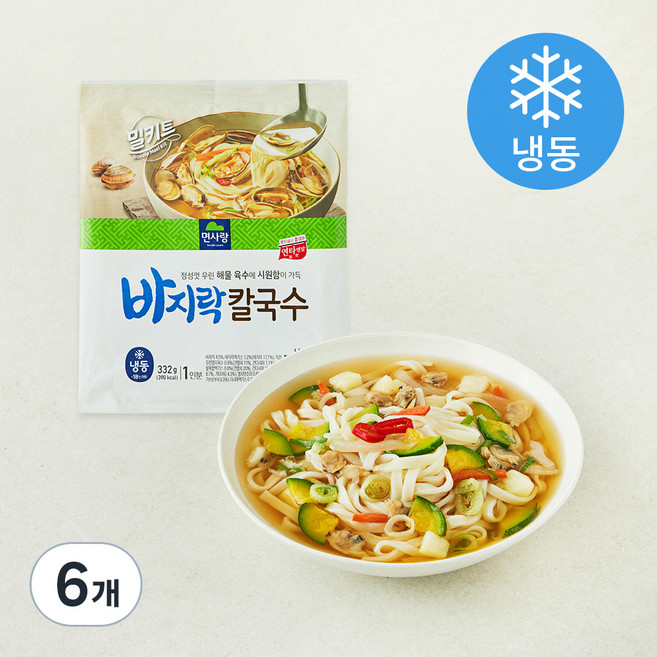 면사랑 바지락칼국수 1인분 (냉동), 332g, 6개