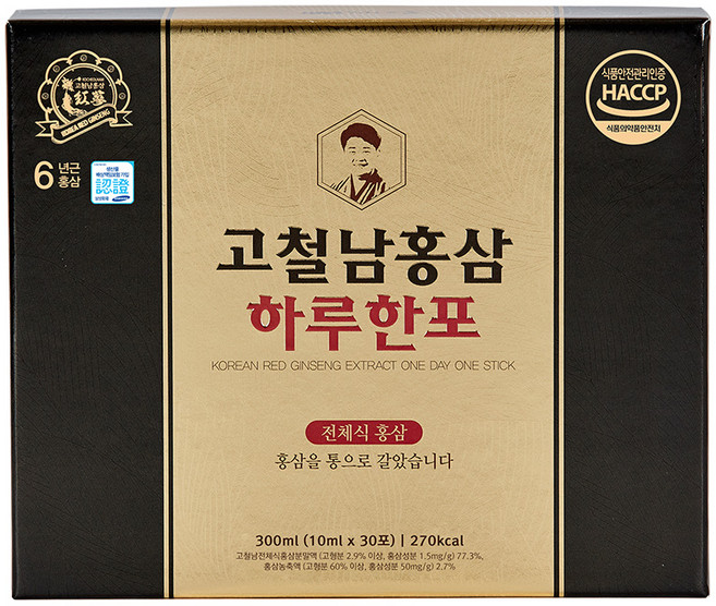 Kocheolnam Hongsam 一日一包紅蔘飲, 30條, 10ml, 1盒