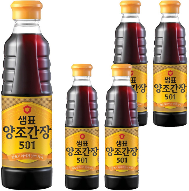 샘표 양조간장 501, 500ml, 5개