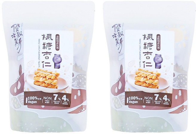 優穀美身 多穀物麻花捲 楓糖杏仁口味, 60g, 2包
