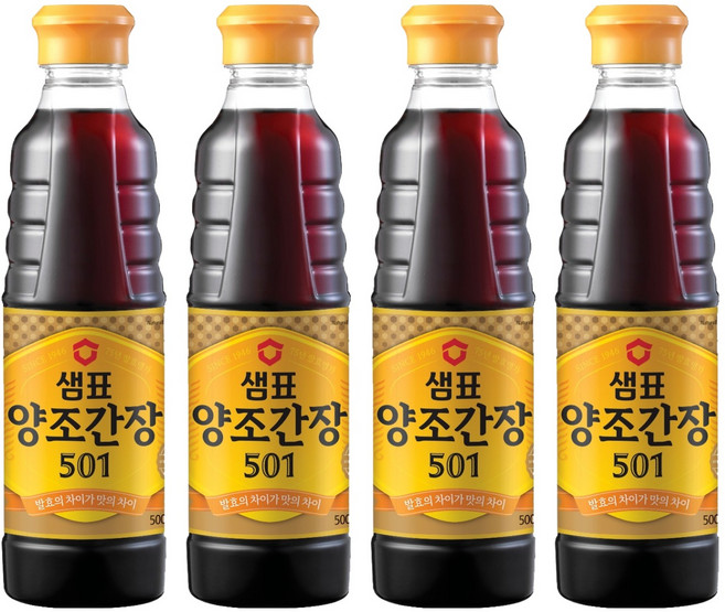 샘표 양조간장 501, 500ml, 4개