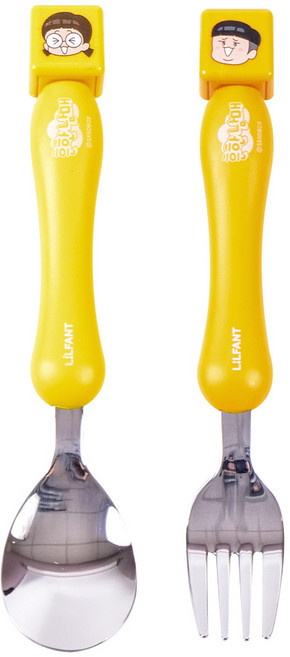 릴팡 흔한남매 마스코트 스푼 + 포크 세트, 혼합 색상, 1세트