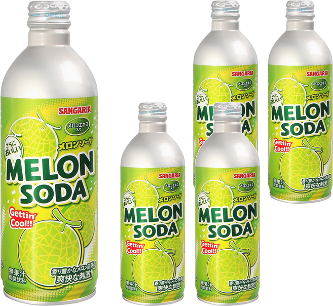 SANGARIA 鋁罐彈珠汽水 哈密瓜風味, 500g, 5瓶