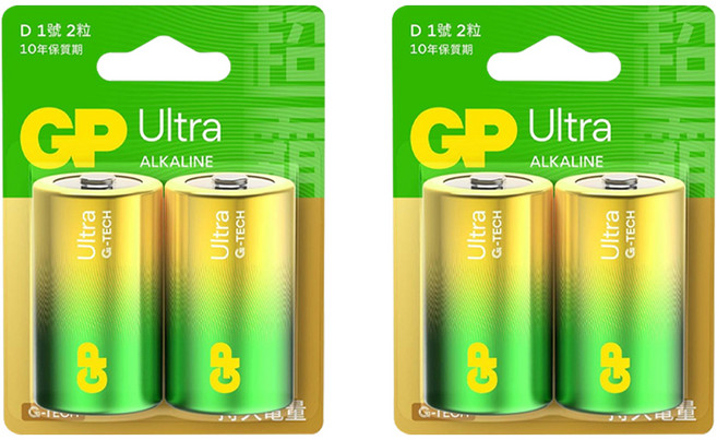 GP Batteries 超霸 特強鹼性電池1號 1.5V, 2顆, 2組
