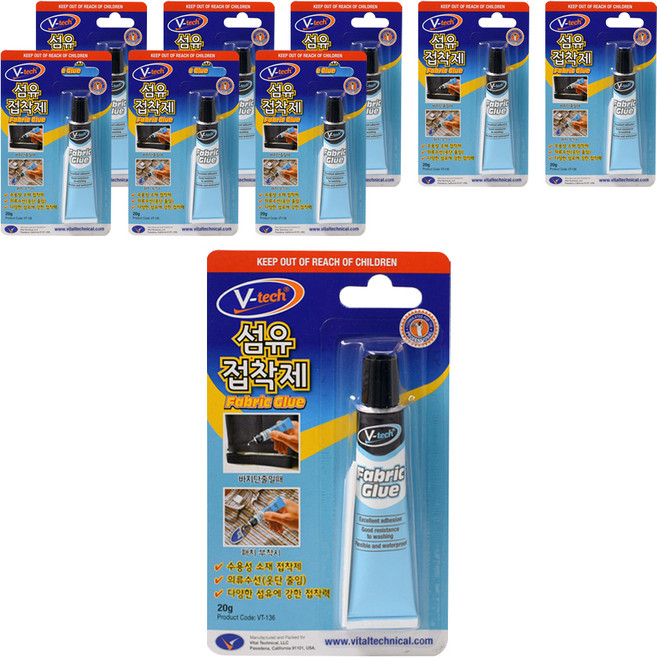 Vtech 섬유 접착제 20g, 9개
