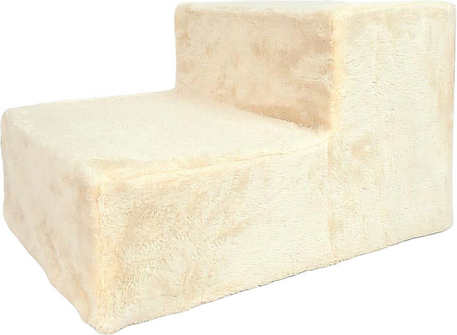 Ding Dong Pet 寵物柔軟超細纖維海綿階梯, 象牙白, 1個