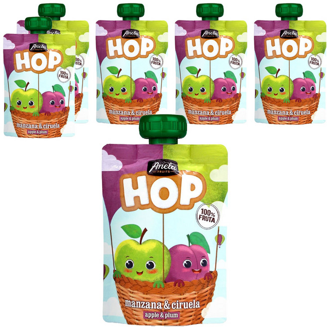 아넬라 HOP 과일 퓨레, 100g, 6개, 혼합맛(사과/생푸룬)