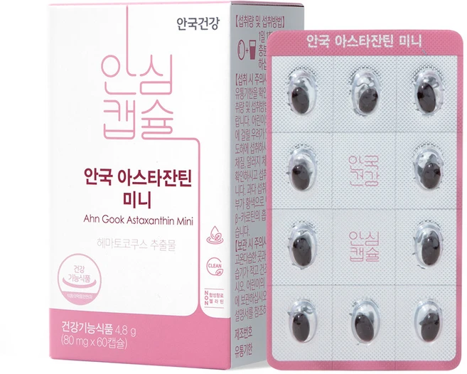 안국건강 아스타잔틴 미니, 60정, 1개 - 쿠팡