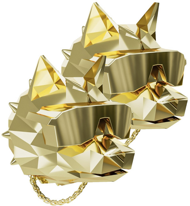 쓰리나인 힙한늑대 불독 프리미엄 디퓨저 차량용 방향제 골드, 2개, 블랙체리