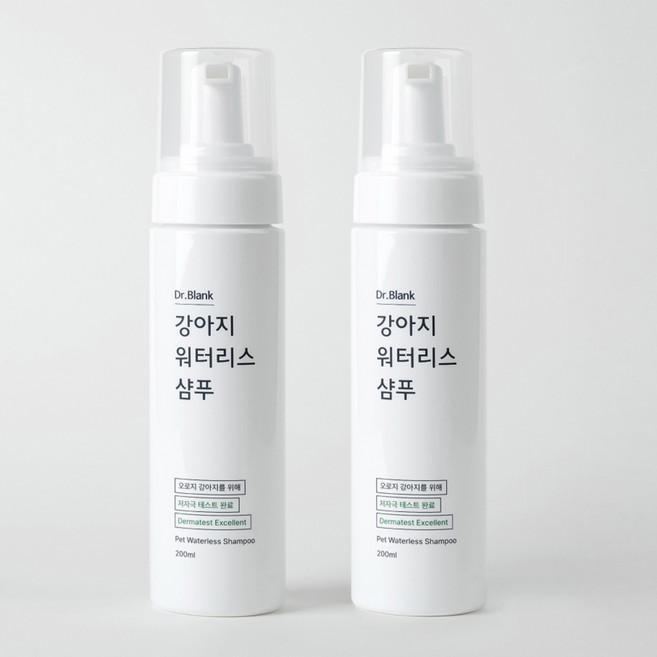 닥터블랭크 저자극 강아지 워터리스 샴푸 세트, 200ml, 1개입, 2개
