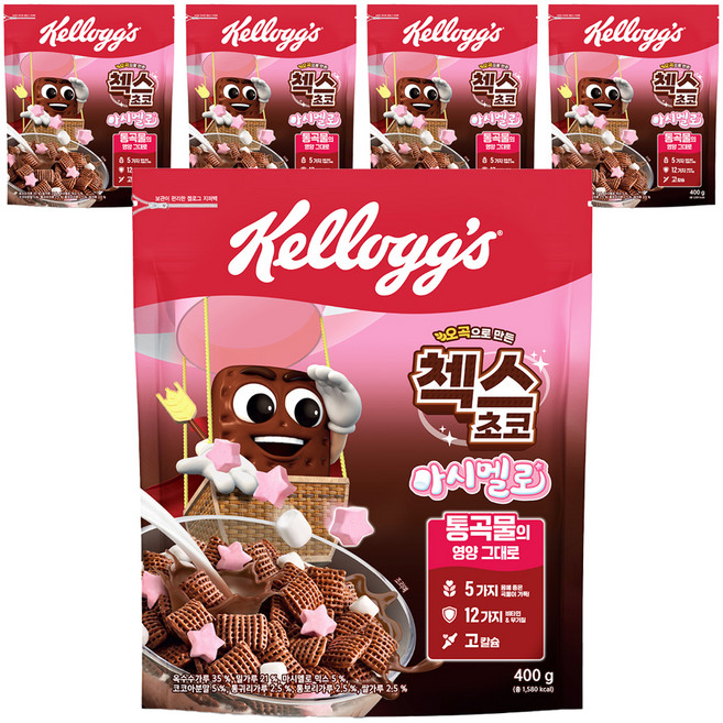 첵스초코 오곡으로 만든 마시멜로, 400g, 5개