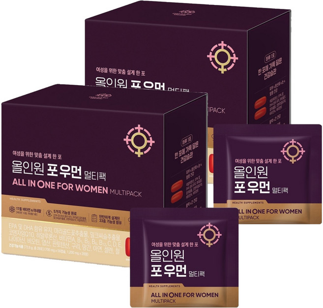 대상웰라이프 올인원 포우먼 멀티팩 멀티비타민, 2세트