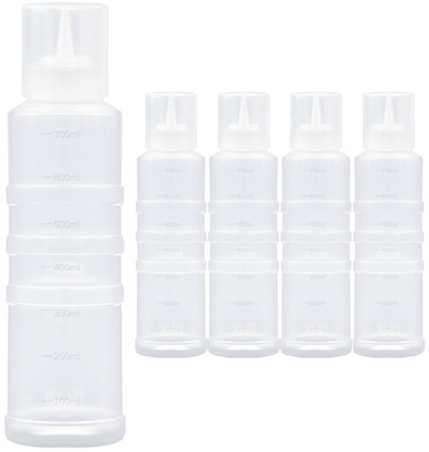 일상속반짝 국내생산 잘라쓰는 소스통 1구 뚜껑 포함, 700ml, 5개