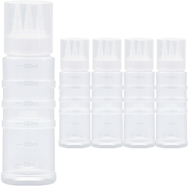 일상속반짝 국내생산 잘라쓰는 소스통 3구 뚜껑 포함, 300ml, 5개