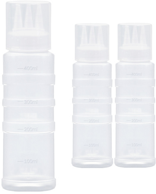 일상속반짝 국내 생산 업소용 잘라쓰는 3구 뚜껑 소스통, 400ml, 3개