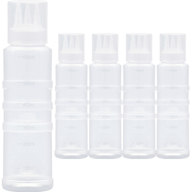 일상속반짝 국내생산 잘라쓰는 소스통 3구 뚜껑 포함, 600ml, 5개