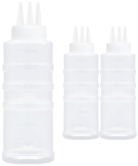 일상속반짝 국내생산 잘라쓰는 소스통 3구 뚜껑 미포함, 300ml, 3개