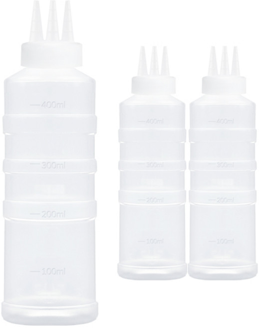 일상속반짝 국내생산 잘라쓰는 소스통 3구 뚜껑 미포함, 400ml, 3개