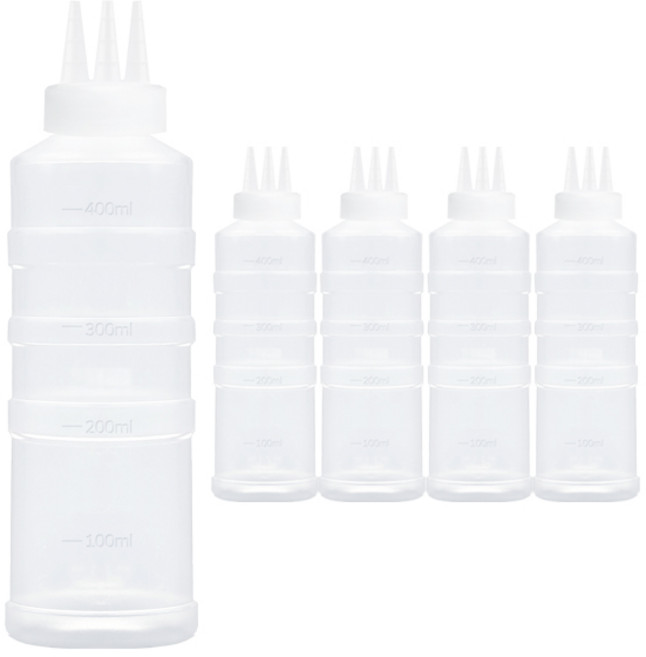 일상속반짝 국내생산 잘라쓰는 소스통 3구 뚜껑 미포함, 400ml, 5개