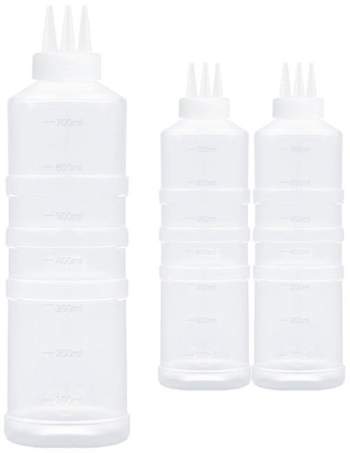 일상속반짝 국내생산 잘라쓰는 소스통 3구 뚜껑 미포함, 700ml, 3개