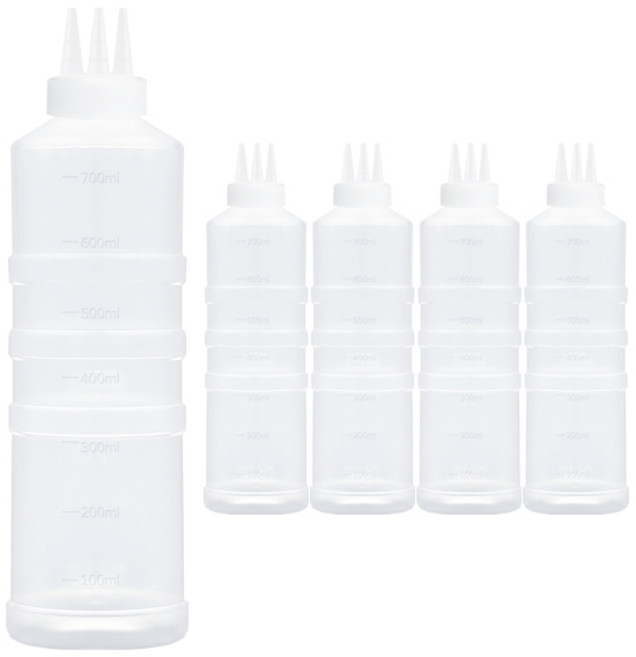 일상속반짝 국내생산 잘라쓰는 소스통 3구 뚜껑 미포함, 700ml, 5개