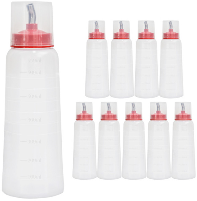 일상속반짝 국내생산 뚜껑 위생 초장 용기 투명, 650ml, 10개