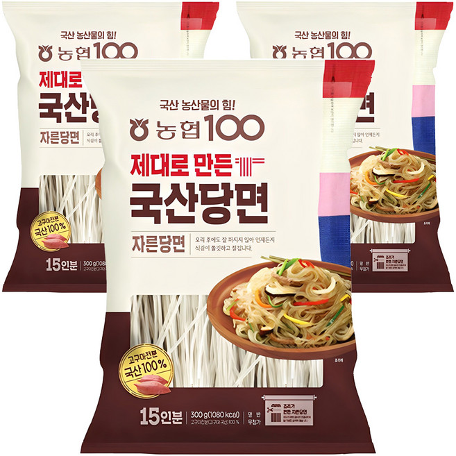농협100 제대로 만든 자른당면, 300g, 3개
