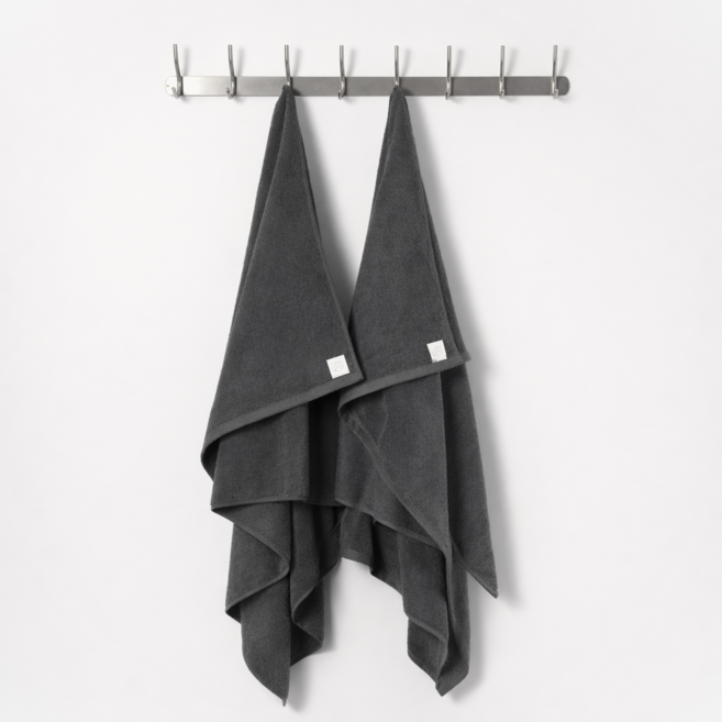 하비티 건조가 빠른 데일리 대형 바스타월 350g 30수 면 100% 70x135cm, 다크 그레이, 1개