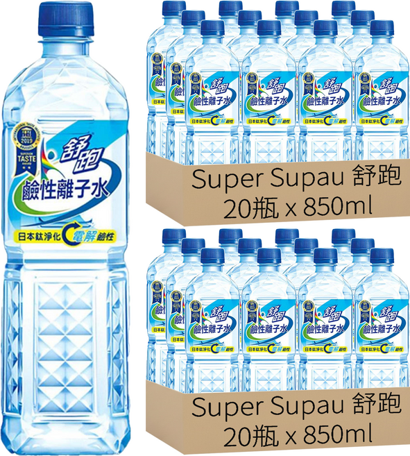 Super Supau 舒跑 鹼性離子水, 850ml, 40瓶