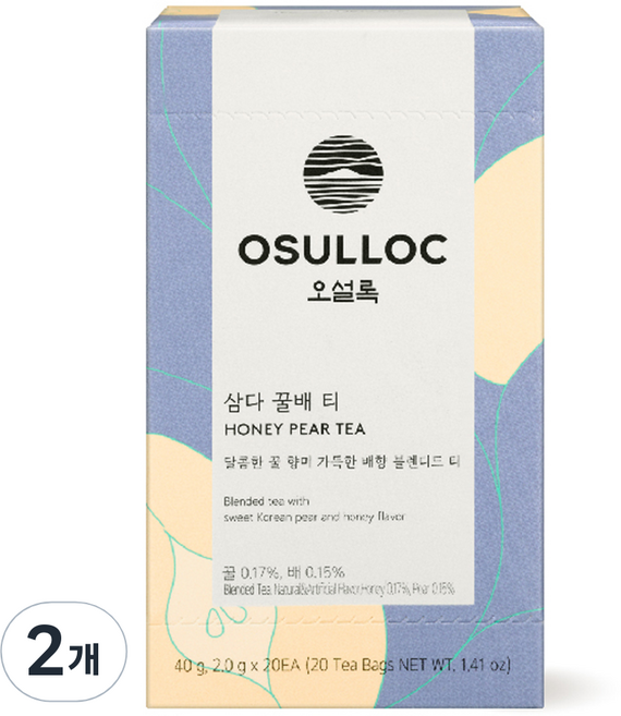 오설록 삼다 꿀배 티백, 2g, 20개입, 2개