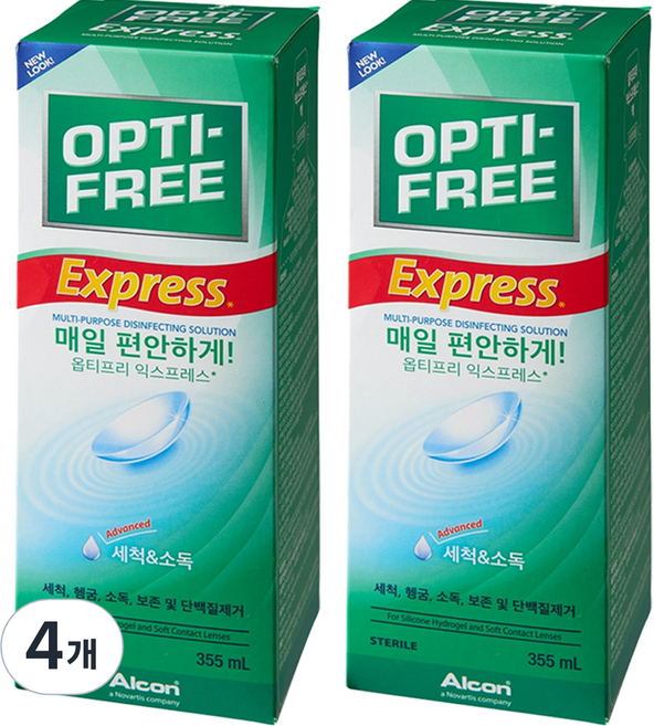 옵티프리 익스프레스 렌즈세정액, 470ml, 4개