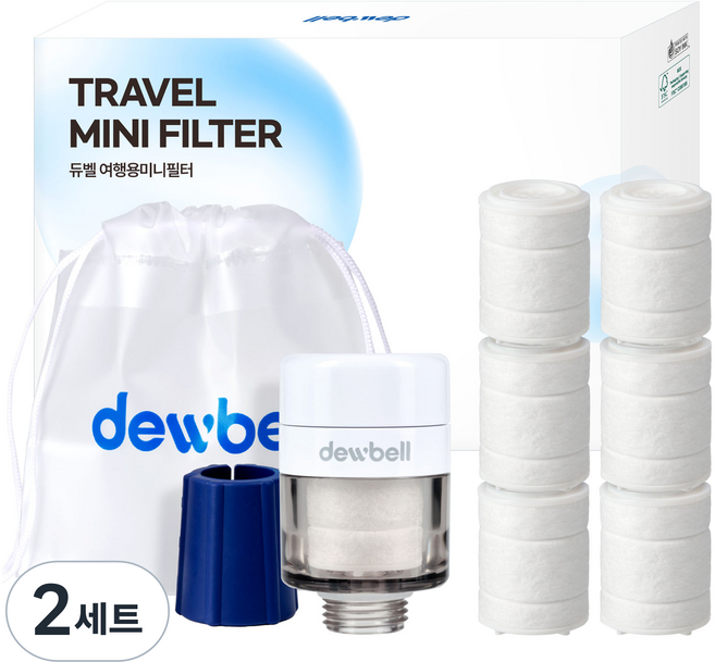 듀벨 여행용 미니필터 화이트 + 미니 세디먼트필터 6p 세트, 2세트, 무향