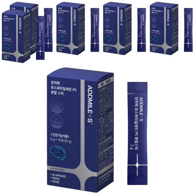 애드마일스 인지력 포스파티딜세린 PS 분말스틱 15p, 6개, 30g