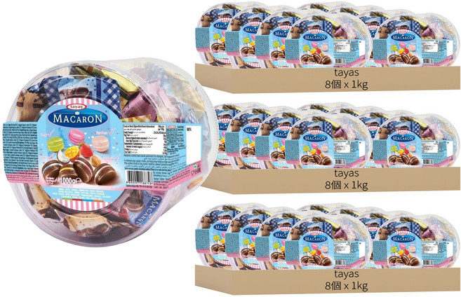tayas 塔雅思馬卡龍造型可可製品 綜合味, 1kg, 24個