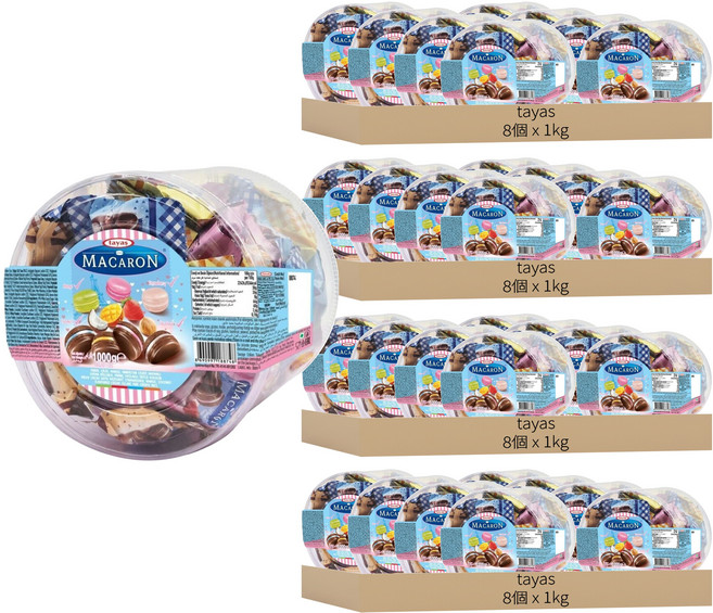 tayas 塔雅思馬卡龍造型可可製品 綜合味, 1kg, 32個
