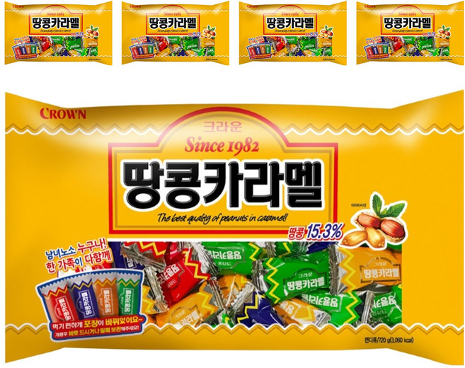 크라운 땅콩카라멜, 720g, 5개