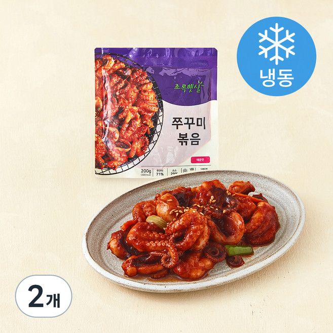 초록햇살 수라예찬 쭈꾸미볶음 매운맛 (냉동), 2개, 200g