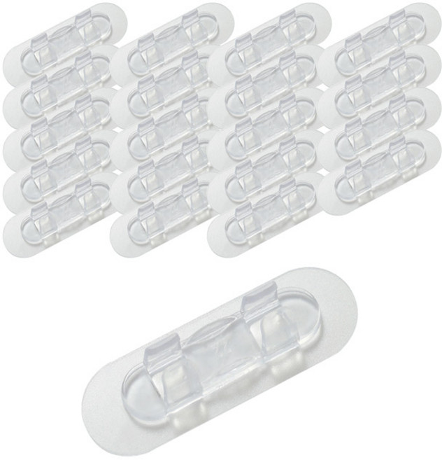 마켓플랜 와이드 케이블 정리클립, 20개, 투명