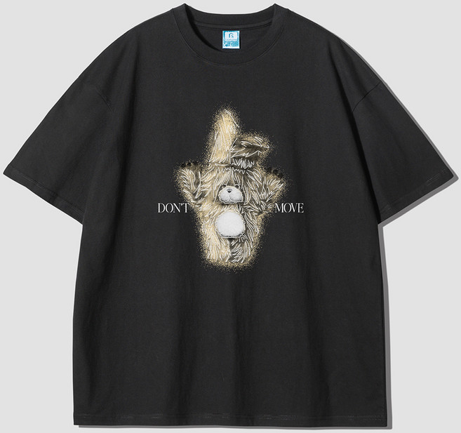 그랜피니 어센틱 오버핏 돈 무브 프린팅 라운드 통기성 20수 반팔 티셔츠