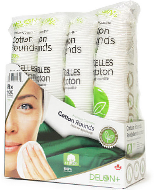 【Coupang直接進口】狄龍多用途圓棉棉, 100入, 8包