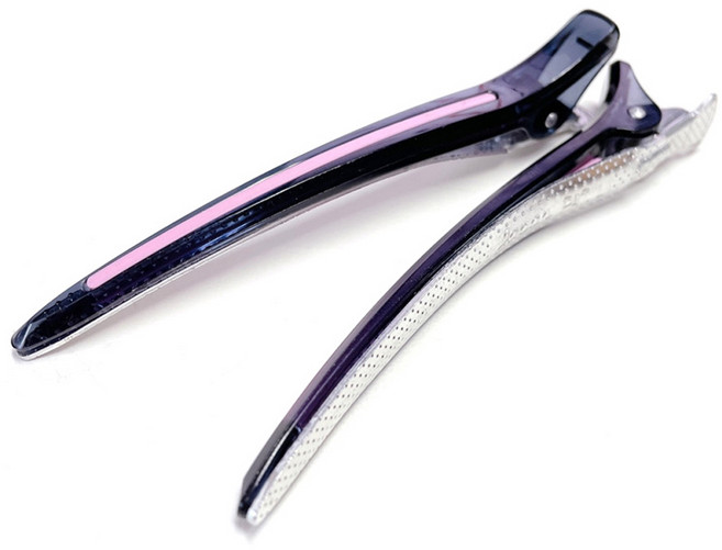 다카라 크리스탈 헤어클립 대 120mm, 블랙 + 핑크, 2개