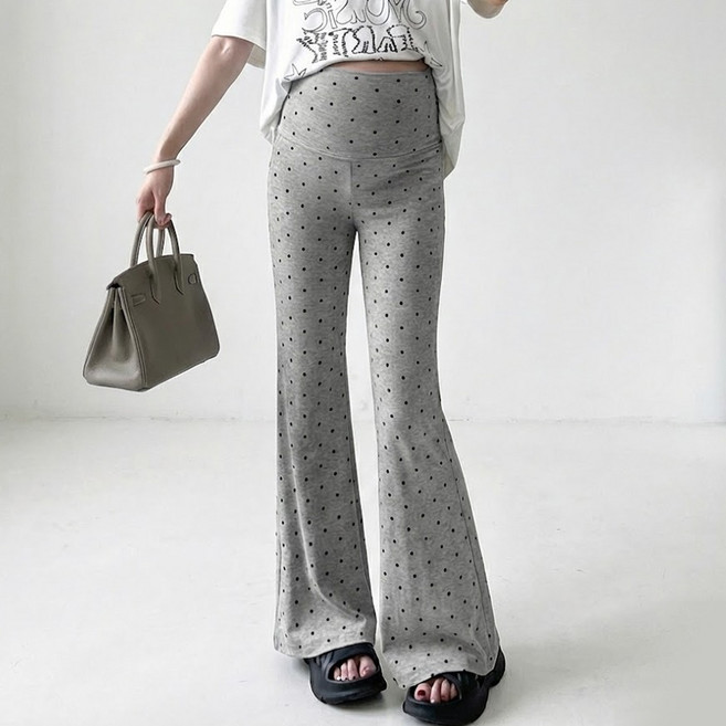 데이소이 도트 슬림핏 가벼운 임산부 긴바지