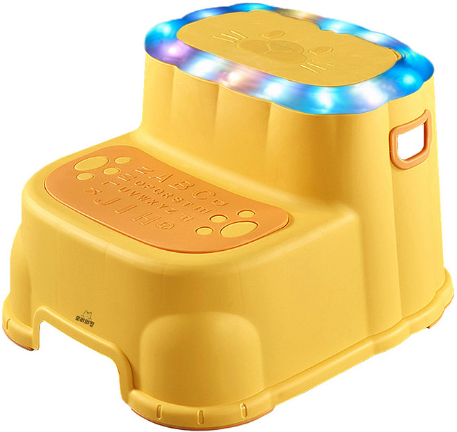 모리의집 LED 샤이닝 2단 디딤대, 옐로우, 1개