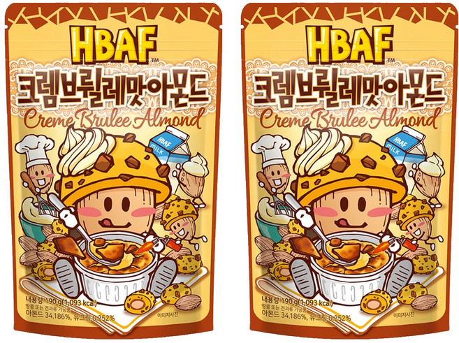 HBAF 杏仁果 焦糖布丁口味, 2包, 190g
