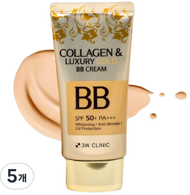 3W 클리닉 콜라겐 앤 럭셔리 골드 비비 크림 SPF50+ PA+++, 50ml, 5개