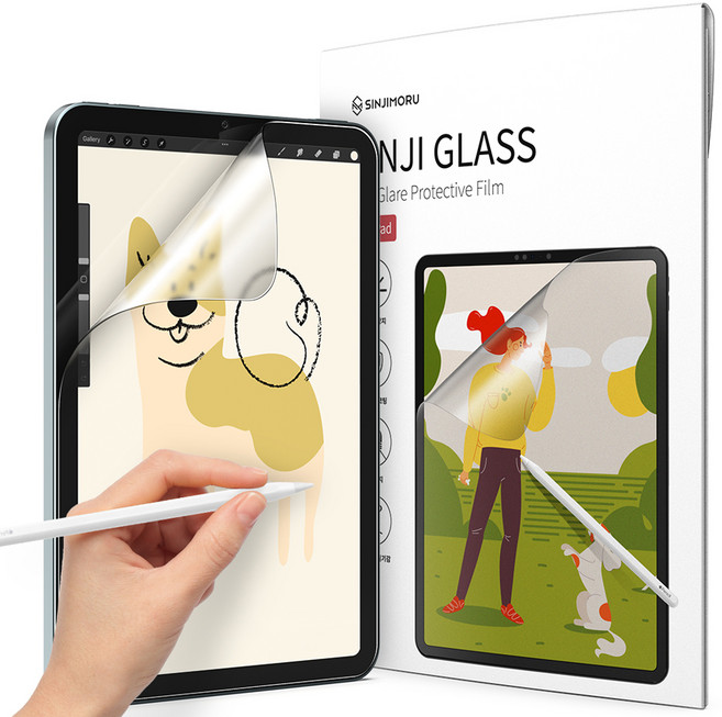 신지모루 태블릿 저반사 지문방지 소프트 필기감 액정보호필름, 1개