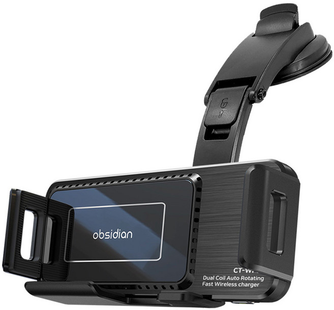 옵시디언 차량용 Z폴드 갤럭시 아이폰 자동회전 고속 무선충전 거치대, CT-WF09