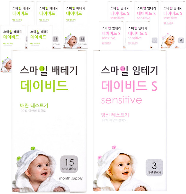 스마일랩 스마일 데이비드 배란테스트기 15p + 스마일 임신테스트기 S 3p, 18개입, 6세트